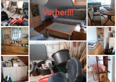 collage einer wohnung, vor der räumung
