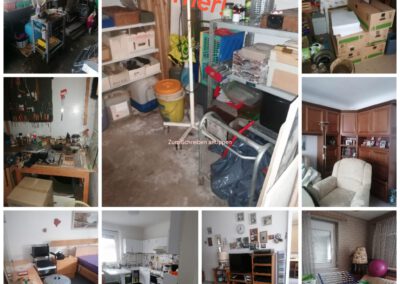 collage einer wohnung vor der Räumung
