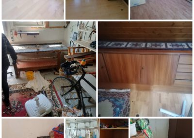 hier eine collage einer noch ungeräumten wohnung