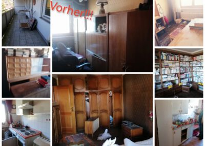 vorher, die ungeräumte wohnung